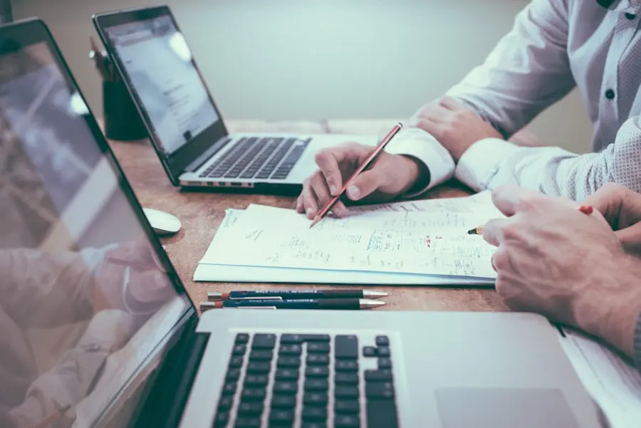 Virtual CFO reviewing forecasts with a growing business